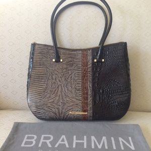 Brahmin Tillie Embossed Leather Tote